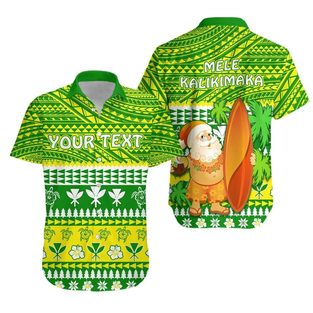 (Custom Personalised) Hawaii Christmas Hawaiian Shirt Polynesian Mele Kalikimaka Santa Claus Lt13_0