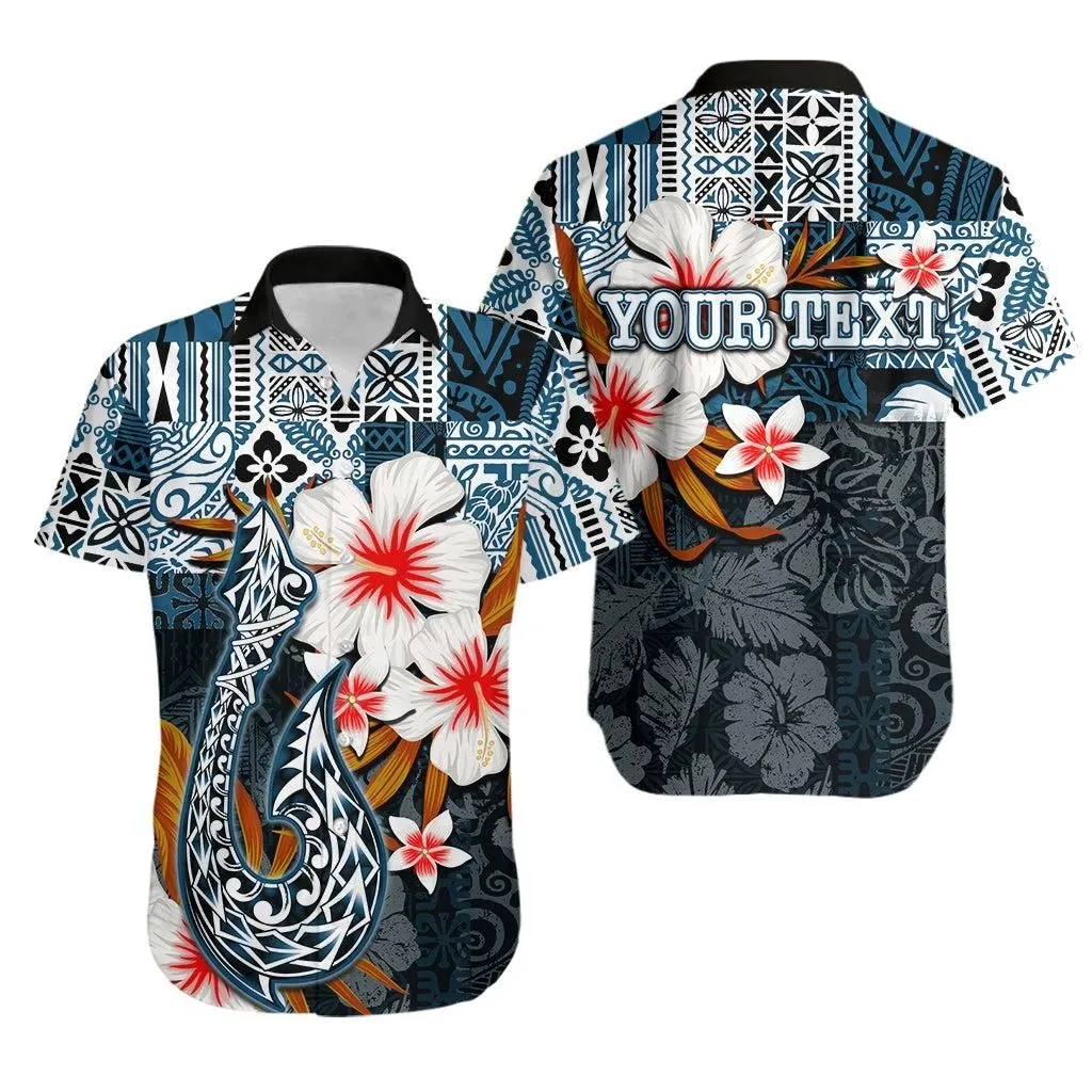 (Custom Personalised) Hawaii Fish Hook Hawaiian Shirt Blue Style Lt6_1