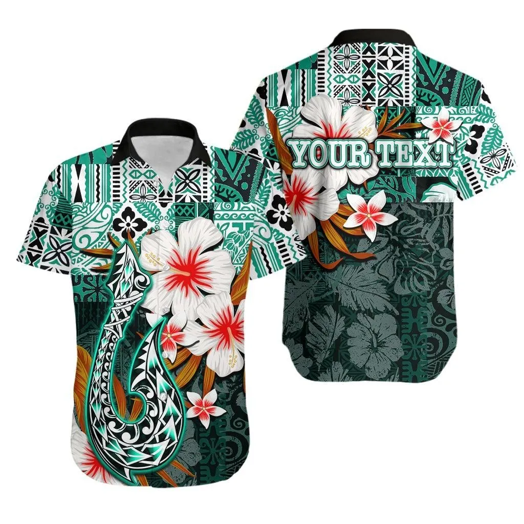 (Custom Personalised) Hawaii Fish Hook Hawaiian Shirt Green Style Lt6_1