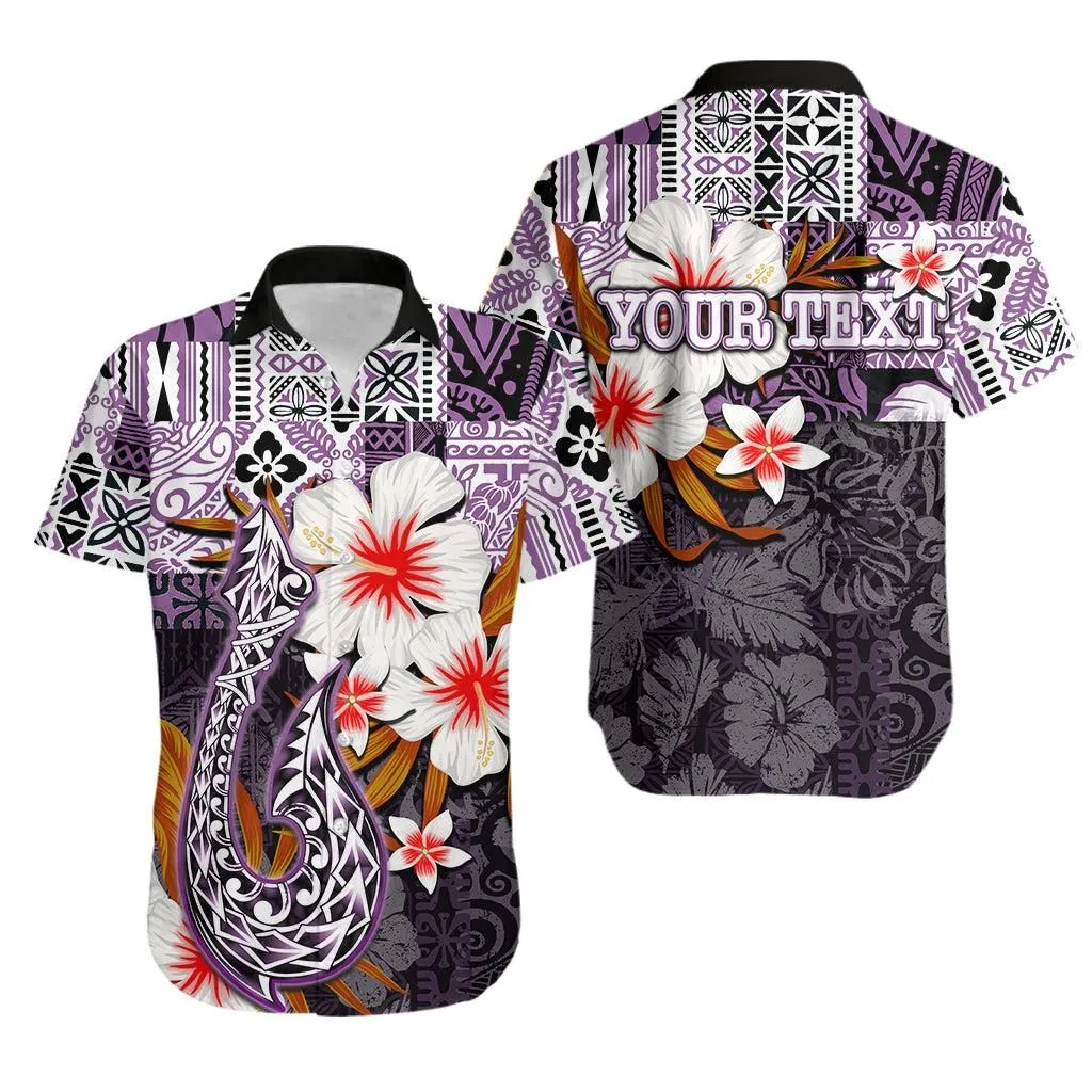 (Custom Personalised) Hawaii Fish Hook Hawaiian Shirt Purple Style Lt6_1
