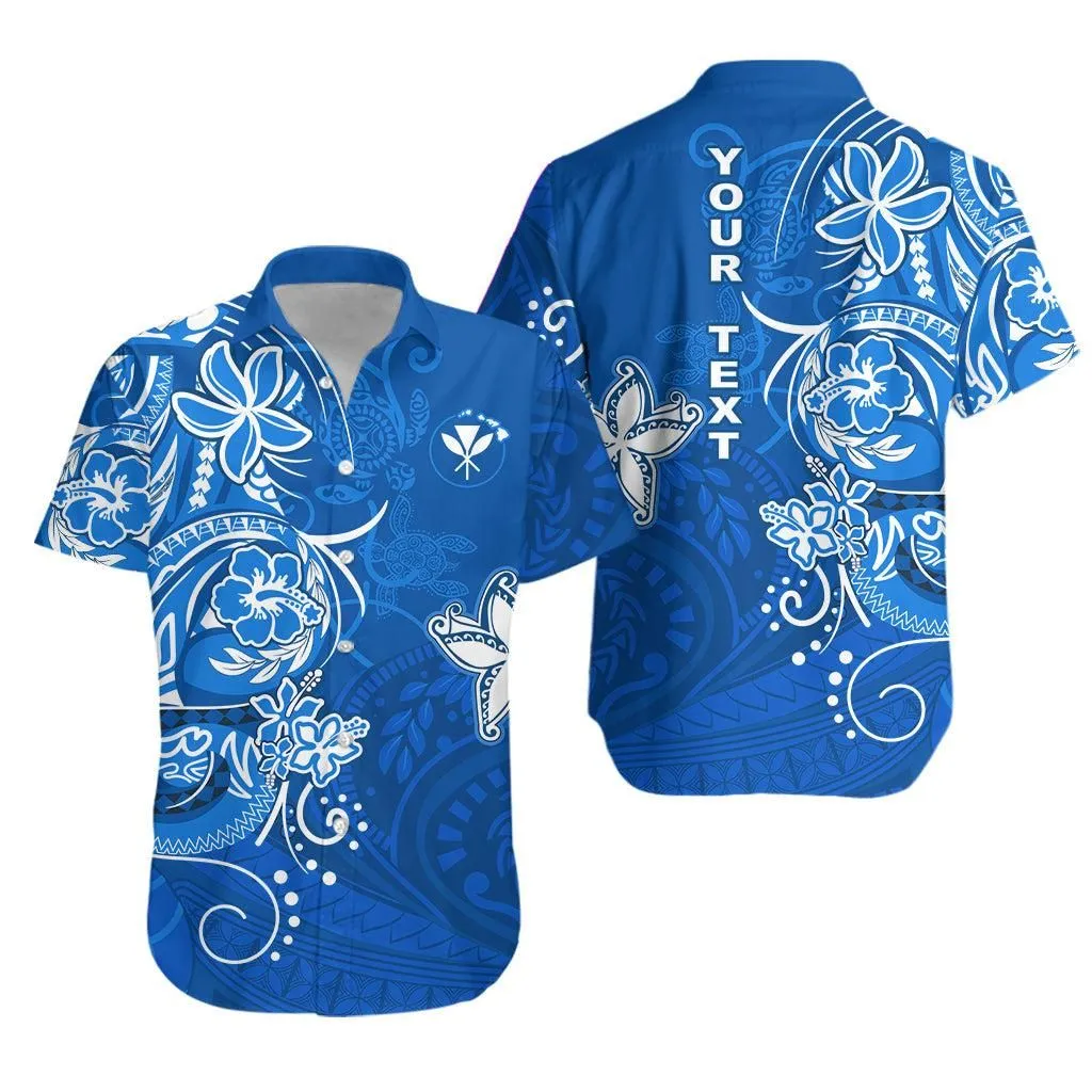 (Custom Personalised) Hawaii Hawaiian Shirt Polynesia Blue Sea Turtle Honu And Map Lt13_0