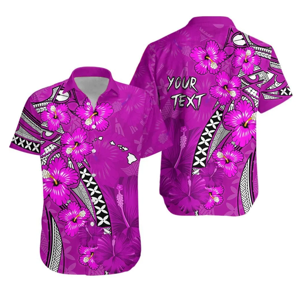 (Custom Personalised) Hawaii Hawaiian Shirt Polynesia Pink Hibiscus And Map Mystical Lt13_0