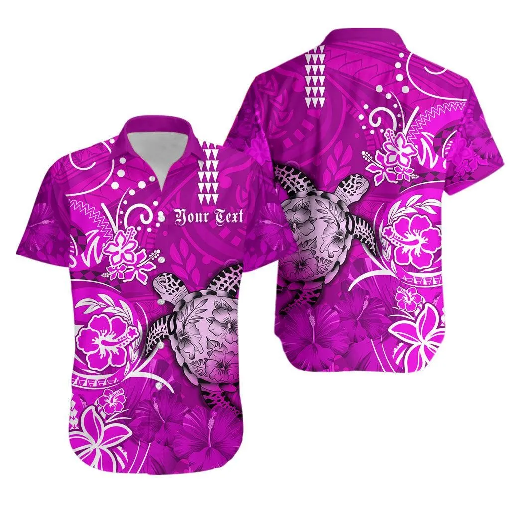 (Custom Personalised) Hawaii Hawaiian Shirt Polynesia Pink Sea Turtle Honu And Hibiscus Lt13_0