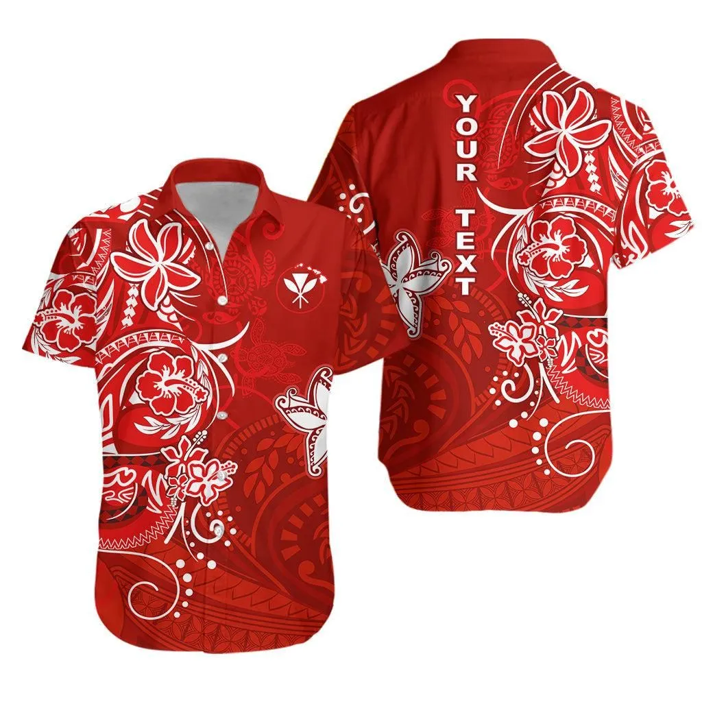 (Custom Personalised) Hawaii Hawaiian Shirt Polynesia Red Sea Turtle Honu And Map Lt13_0