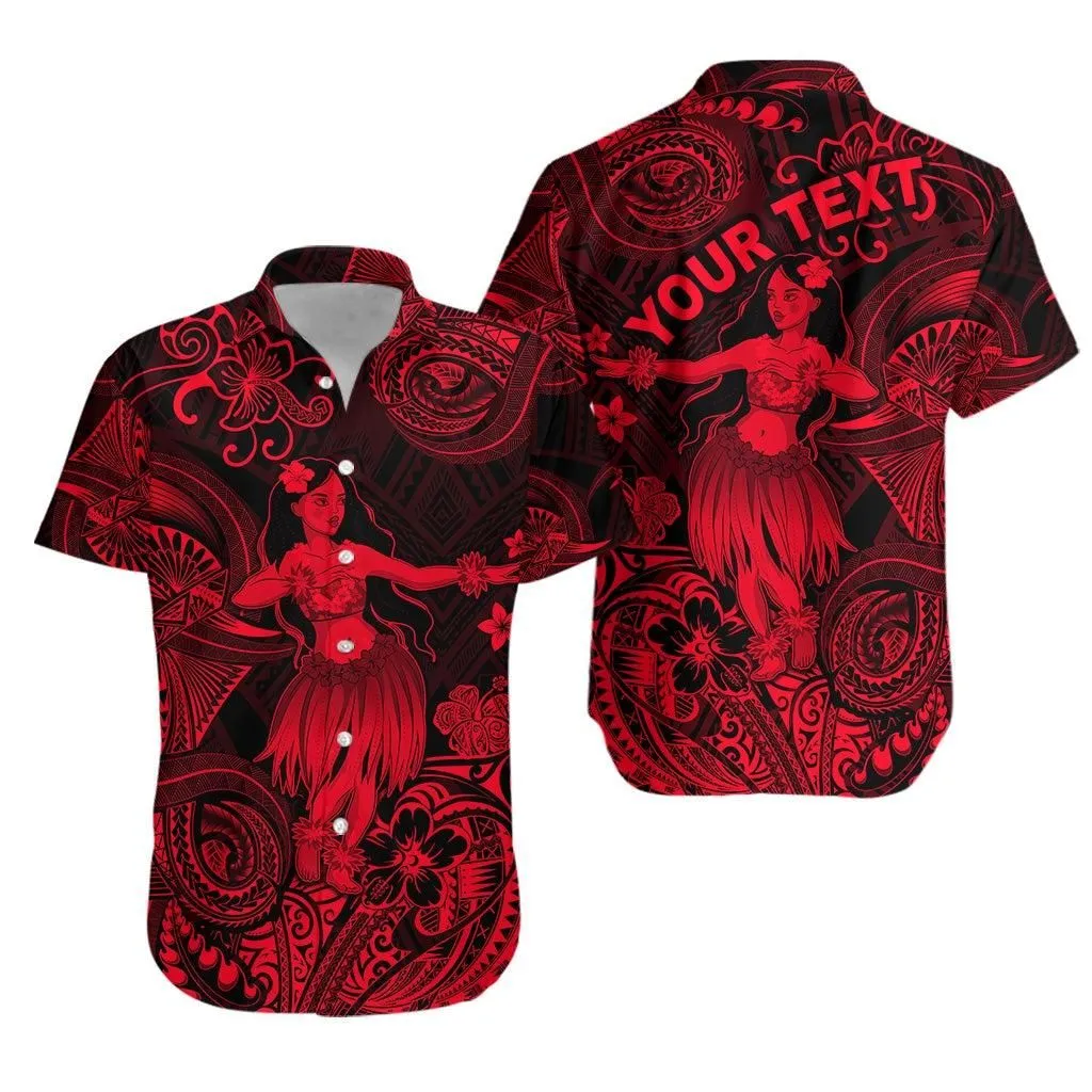 (Custom Personalised) Hawaii Hula Girl Polynesian Hawaiian Shirt Unique Style   Red Lt8_1