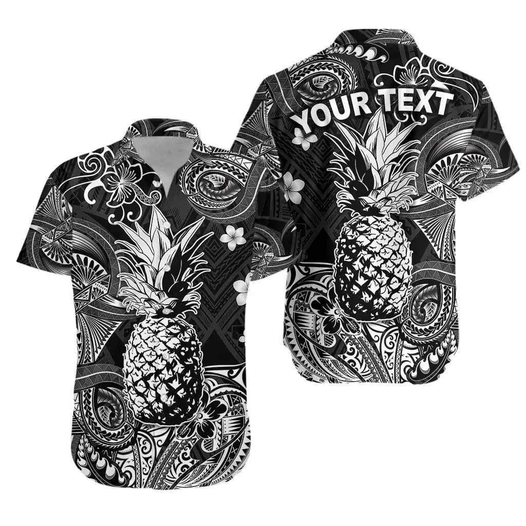 (Custom Personalised) Hawaii Pineapple Polynesian Hawaiian Shirt Unique Style   Black Lt8_1