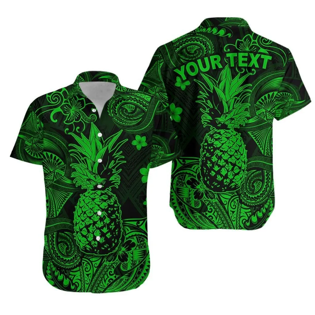 (Custom Personalised) Hawaii Pineapple Polynesian Hawaiian Shirt Unique Style   Green Lt8_1