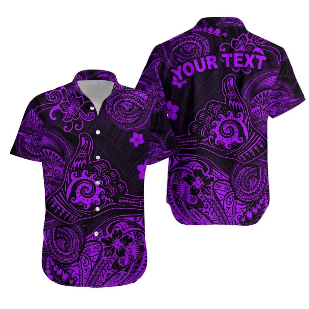 (Custom Personalised) Hawaii Shaka Polynesian Hawaiian Shirt Unique Style   Purple Lt8_1