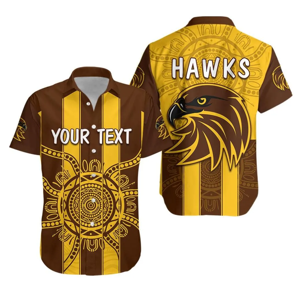 (Custom Personalised) Hawks Indigenous Hawaiian Shirt Hawthorn Football Lt13_1