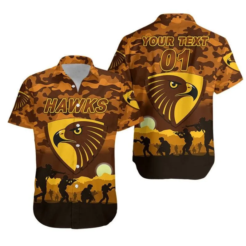 (Custom Personalised) Hawthorn Hawks Anzac Hawaiian Shirt Simple Style Lt8_1