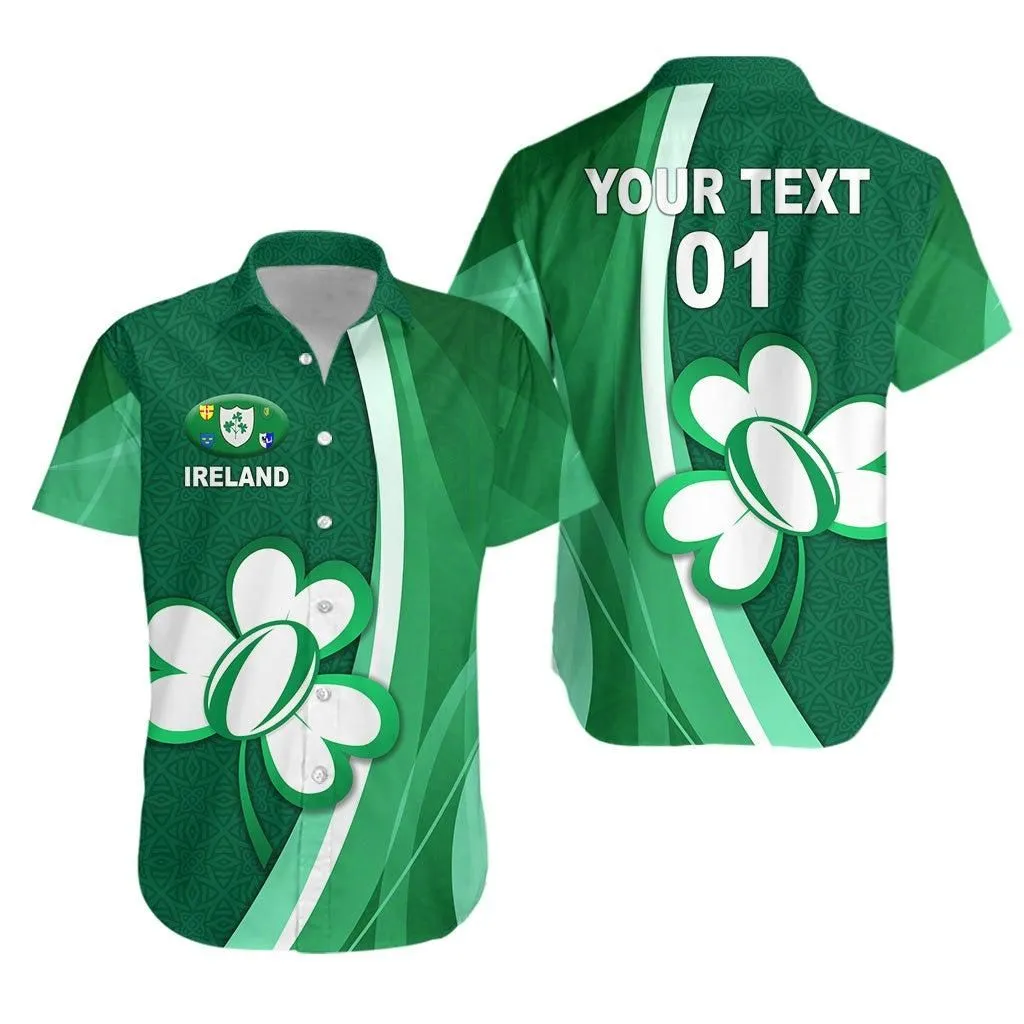 (Custom Personalised) Ireland Rugby Hawaiian Shirt Irish Shamrock Simple Style Lt8_1