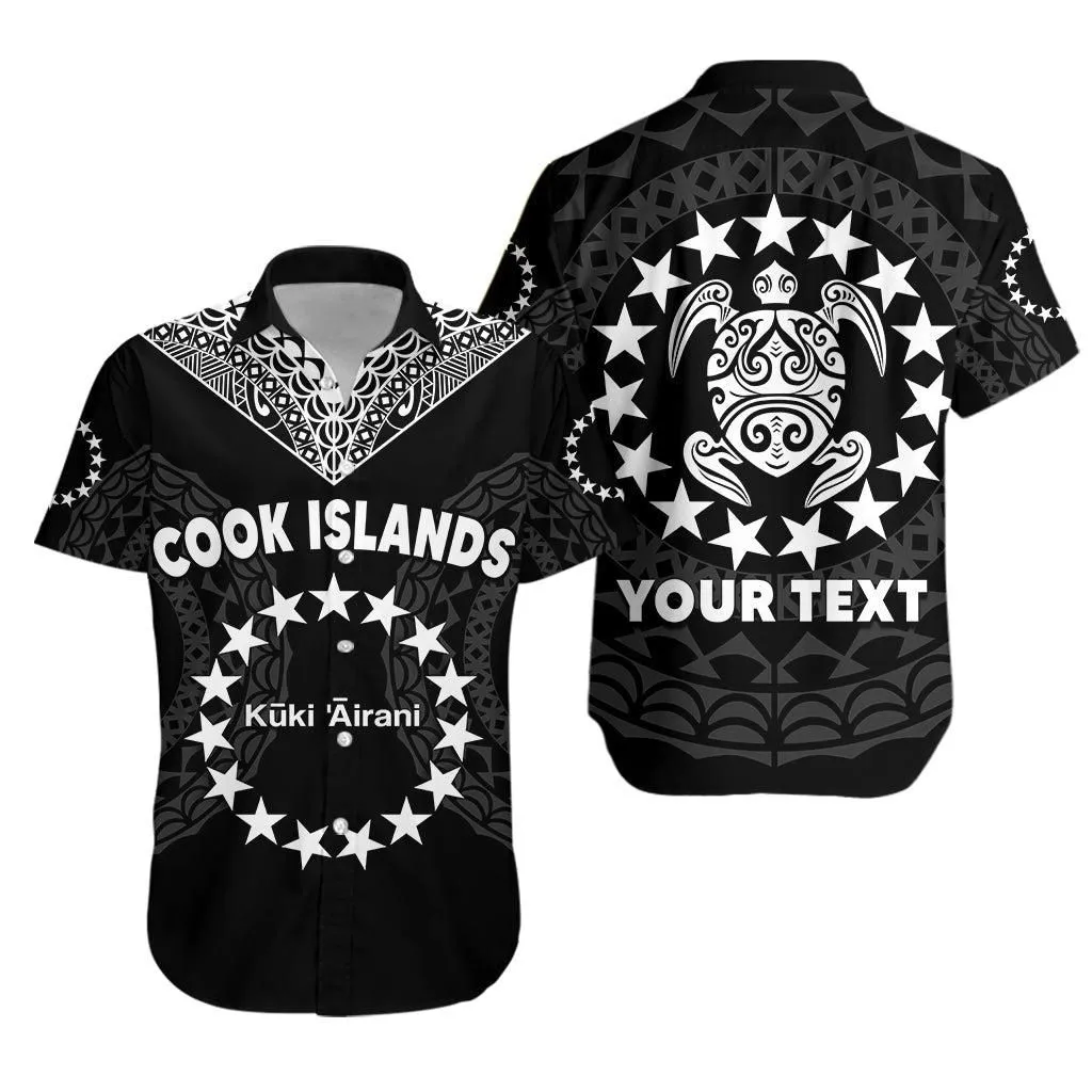 (Custom Personalised) Islands Hawaiian Shirt Circle Pattern Mix Sea Turtle Black Version Lt14_0