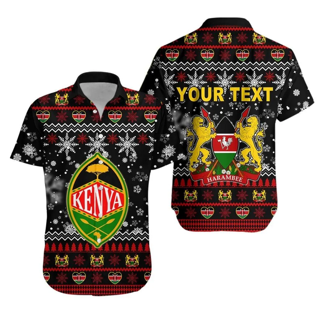 (Custom Personalised) Kenya Christmas Hawaiian Shirt Shield Mix African Pattern Lt13_0
