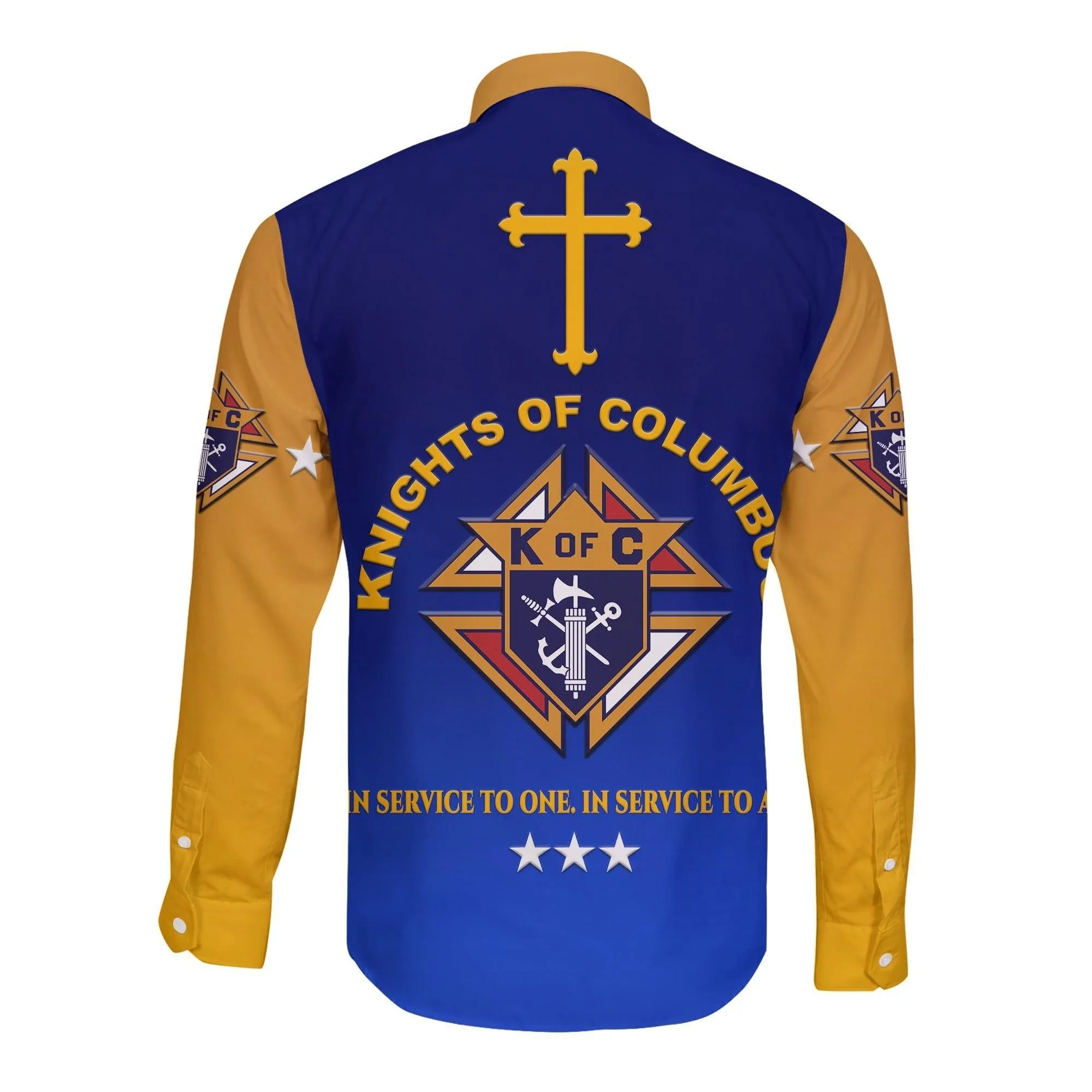 (Custom Personalised) Knights Of Columbus Hawaii Long Sleeve Button Shirt Original Style   Blue No1 Lt8_0