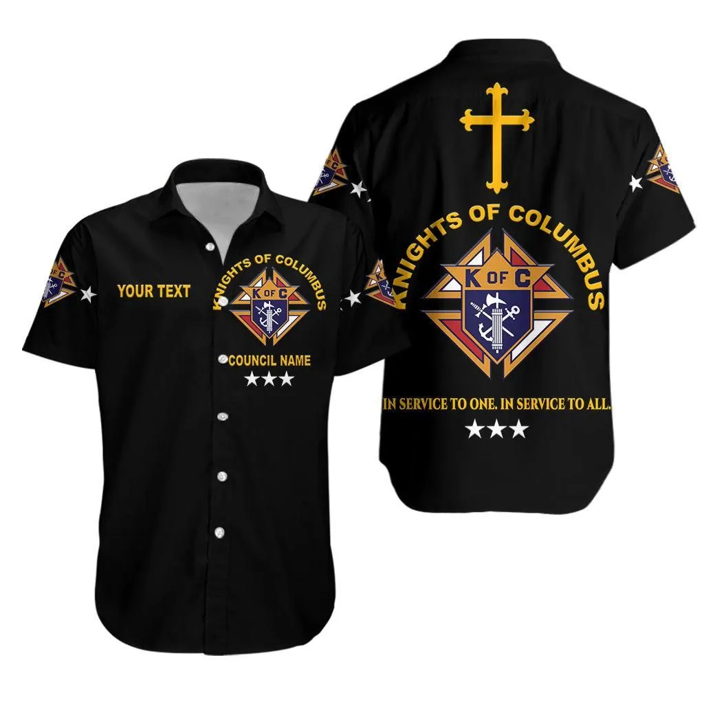 (Custom Personalised) Knights Of Columbus Hawaiian Shirt Original Style   Black Lt8_1