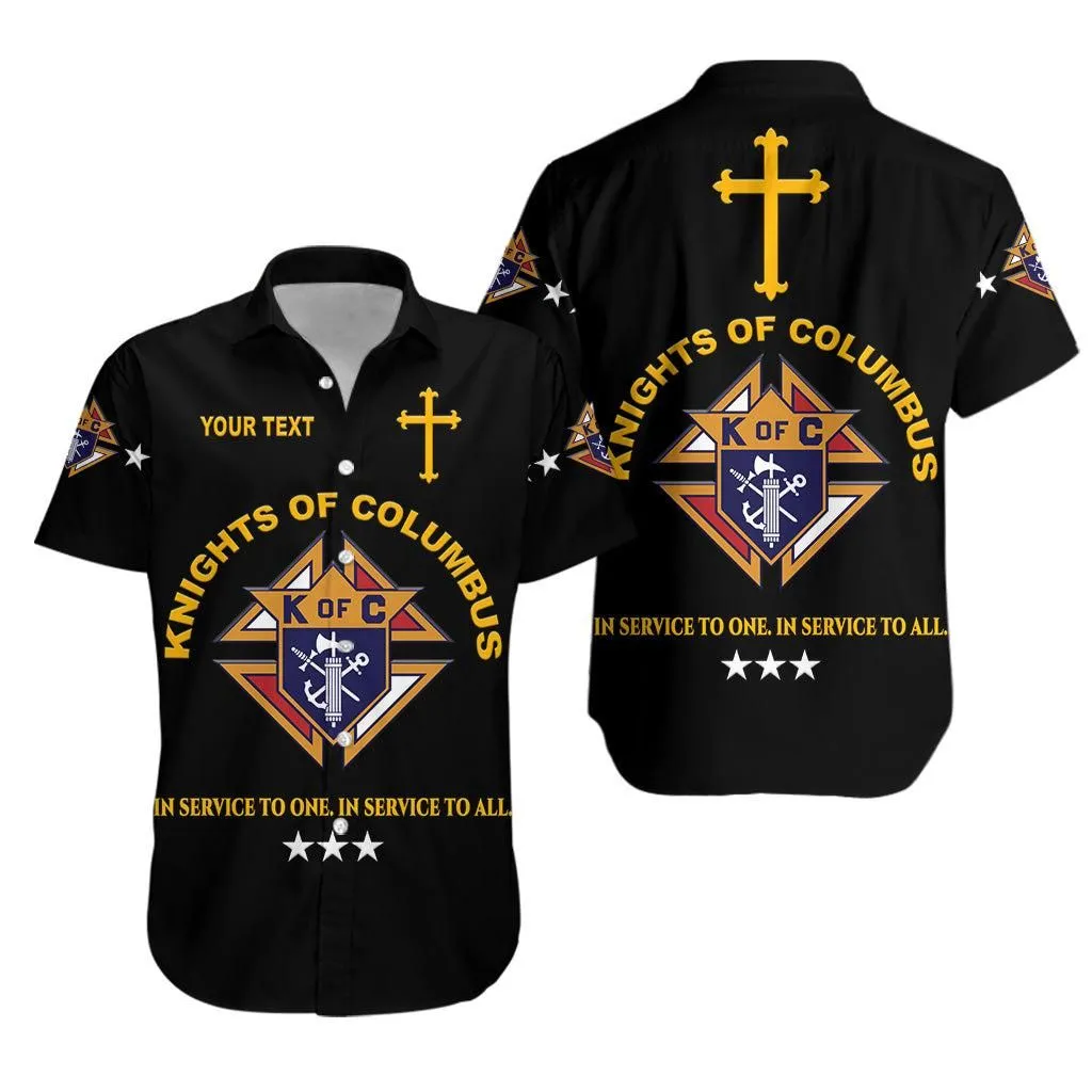 (Custom Personalised) Knights Of Columbus Hawaiian Shirt Simple Style   Black Lt8_1