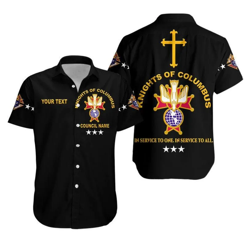 (Custom Personalised) Knights Of Columbus The Fourth Degree Emblem Hawaiian Shirt Original Style   Black Lt8_0