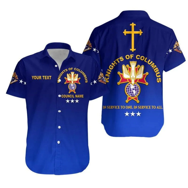 (Custom Personalised) Knights Of Columbus The Fourth Degree Emblem Hawaiian Shirt Original Style   Blue Lt8_0