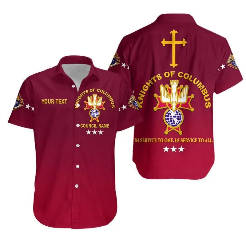 (Custom Personalised) Knights Of Columbus The Fourth Degree Emblem Hawaiian Shirt Original Style   Maroon Lt8_0