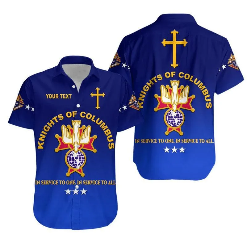 (Custom Personalised) Knights Of Columbus The Fourth Degree Emblem Hawaiian Shirt Simple Style   Blue Lt8_0