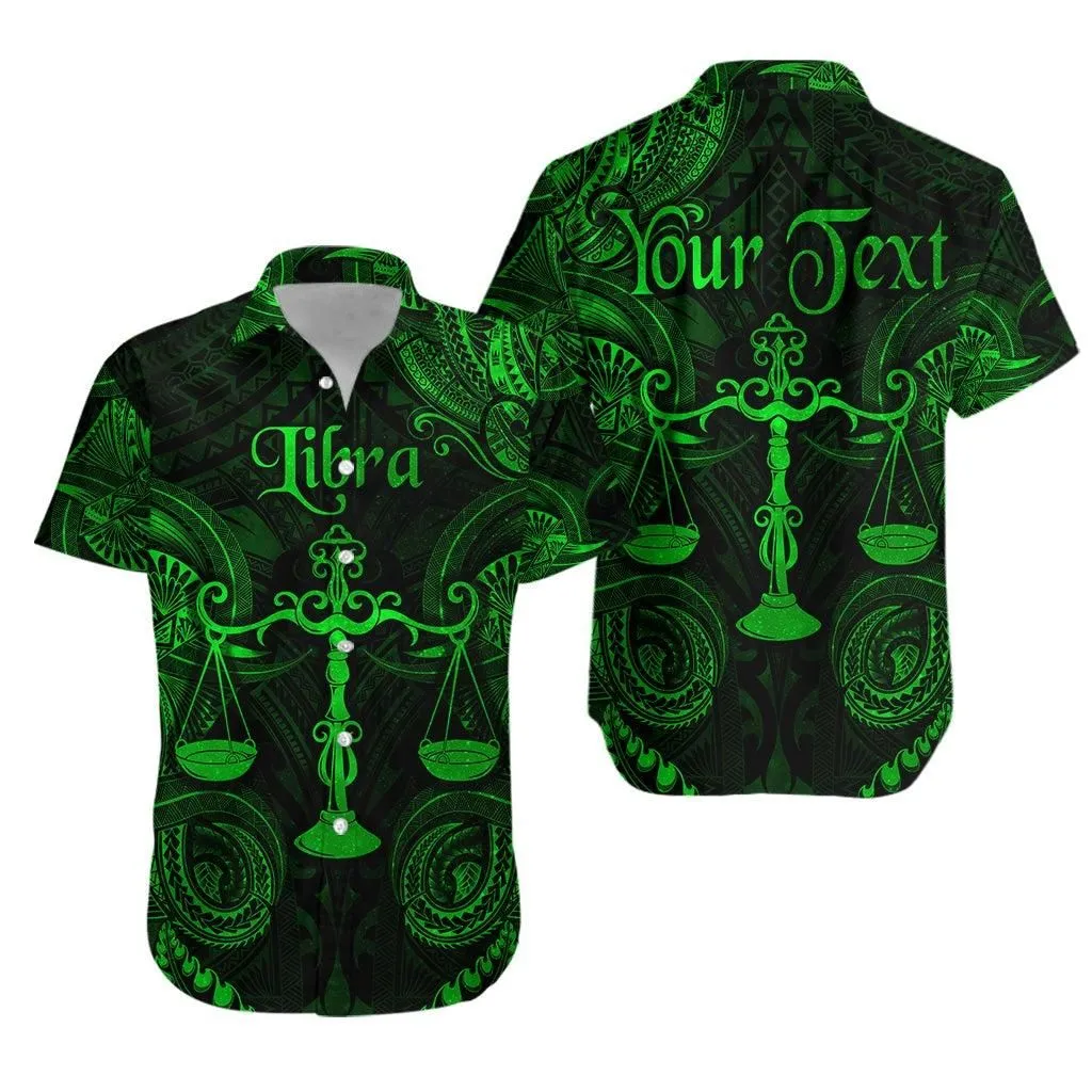 (Custom Personalised) Libra Zodiac Polynesian Hawaiian Shirt Unique Style   Green Lt8_1
