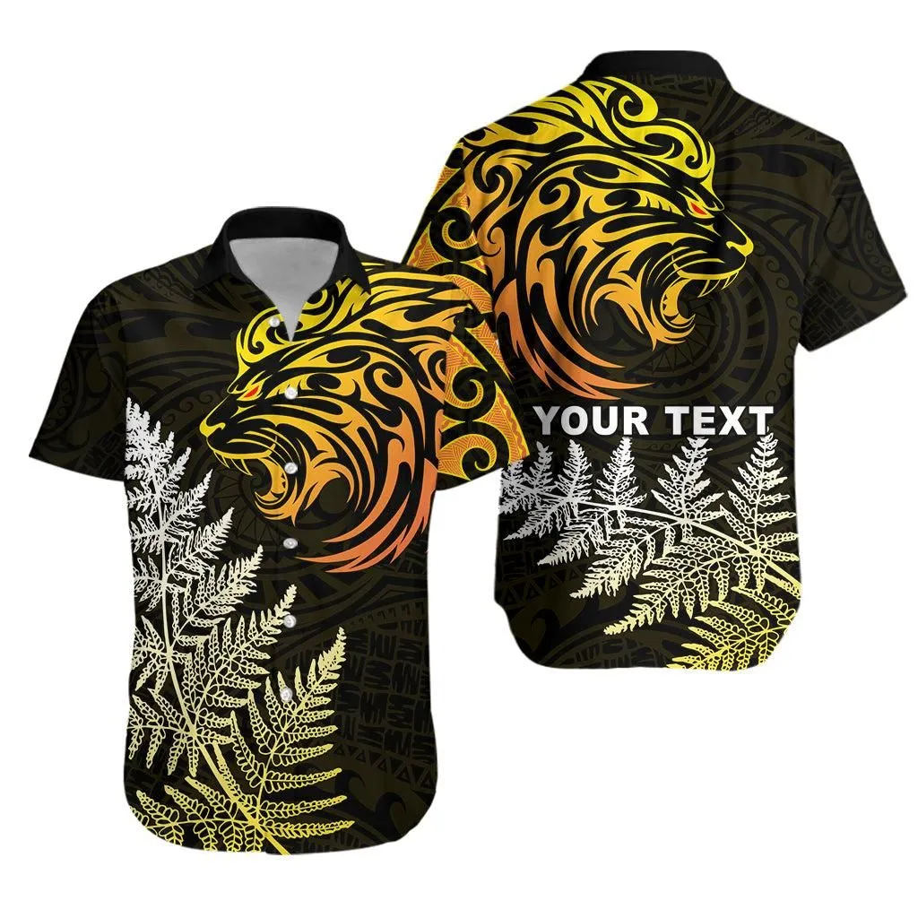 (Custom Personalised) Lion Maori Hawaiian Shirt Aotearoa Mix Silver Fern Lt13_1