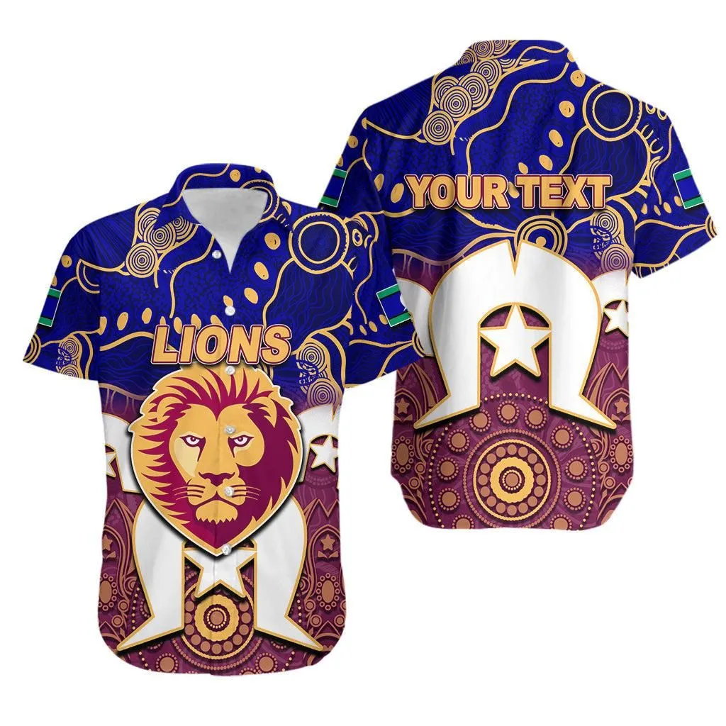 (Custom Personalised) Lions Australian Football Torres Strait Islanders Mix Aboriginal Hawaiian Shirt Lt6_1