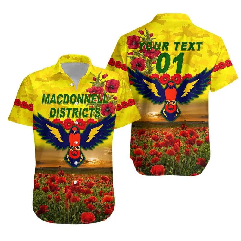 (Custom Personalised) Macdonnell Districts Anzac Hawaiian Shirt Poppy Vibes Lt8_1