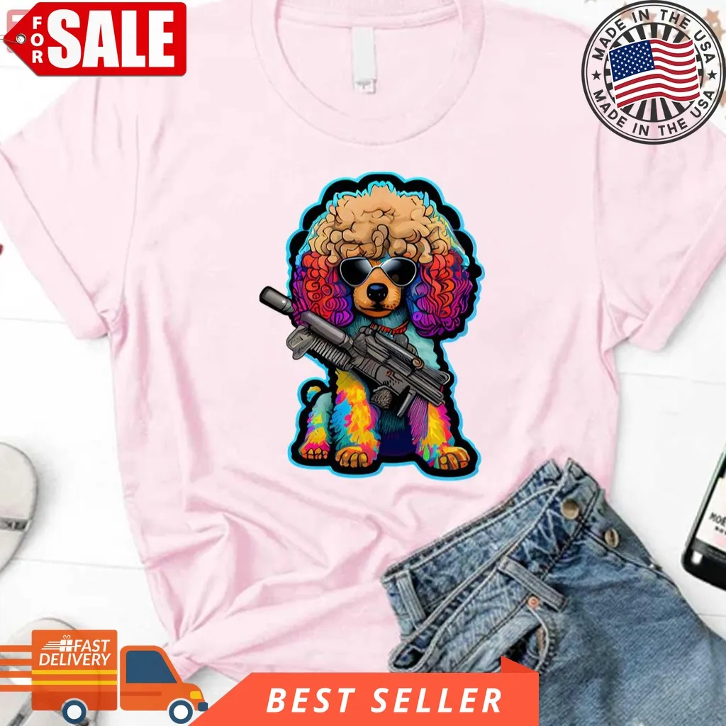 Killer Poodle Colored Guns Unisex T Shirt Grandmother