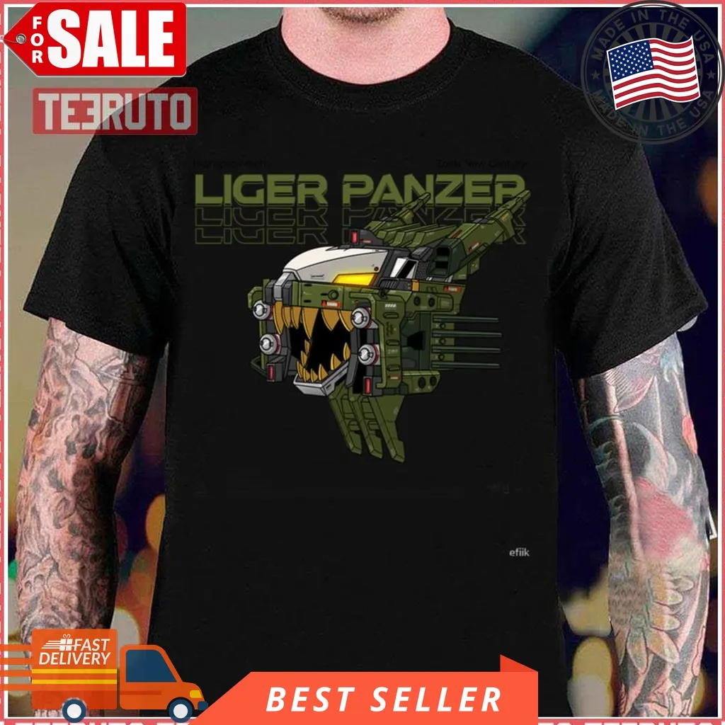 Liger Panzer Anime Illustration With Urban Graphic Design Zoids Unisex T Shirt Trending