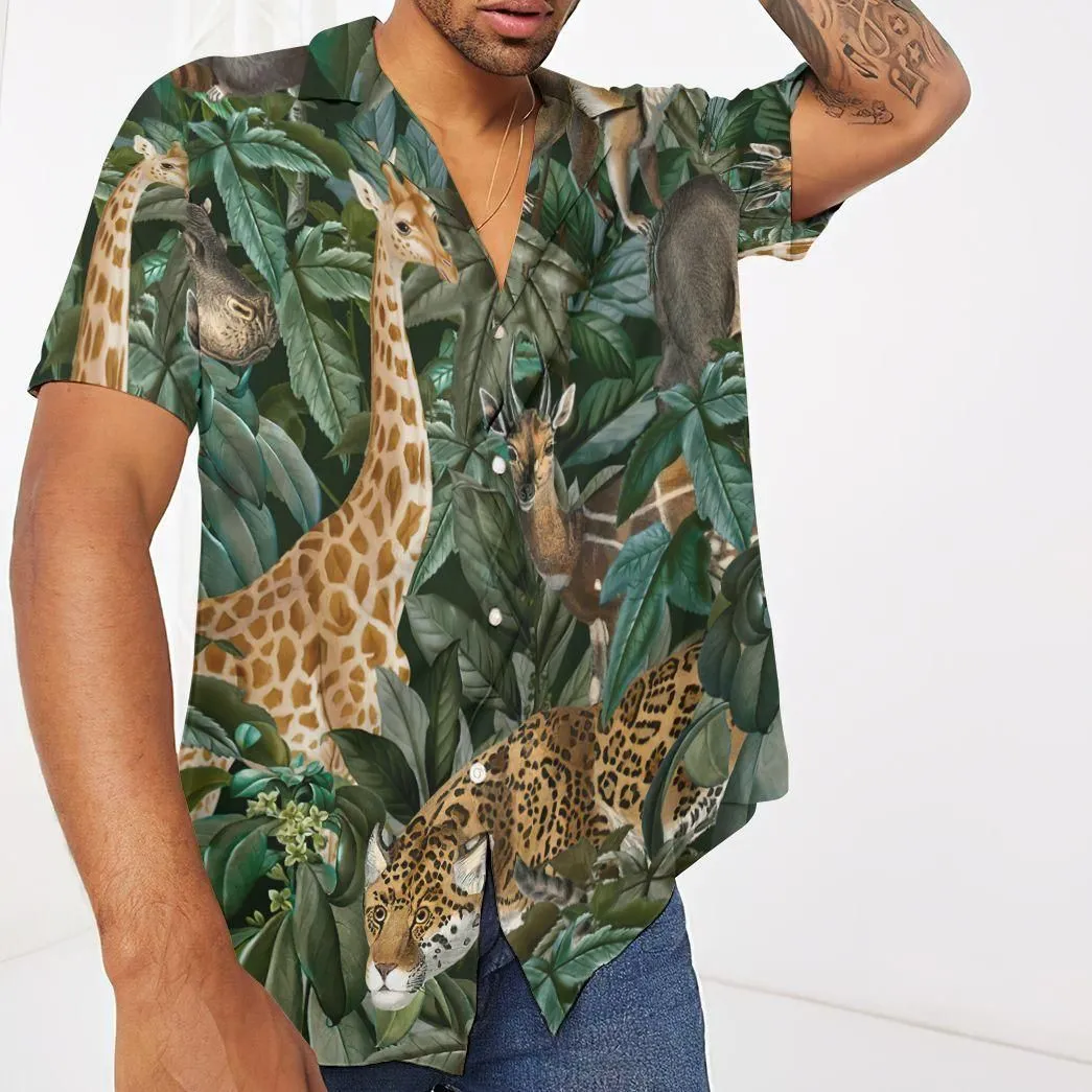 3D African Wild Animal Hawaii Shirt_5