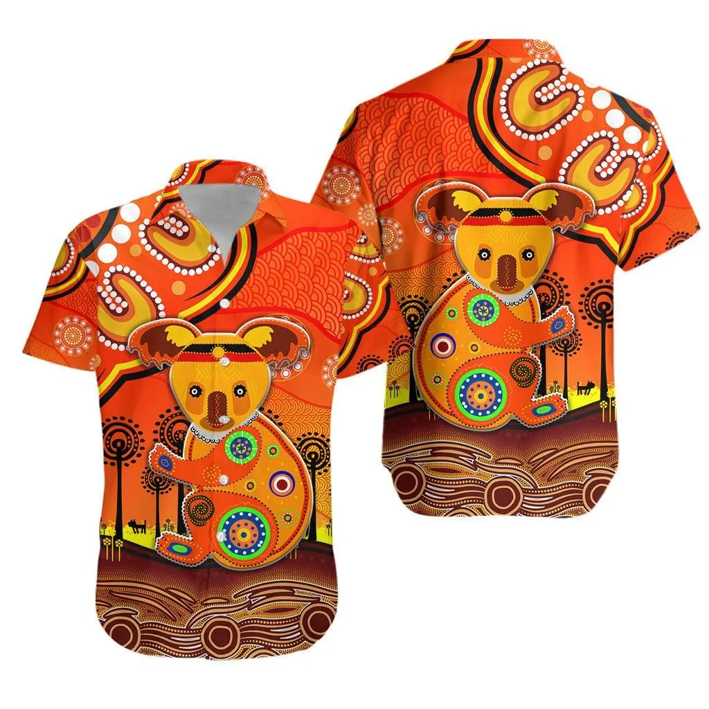 Aboriginal Art Koala Hawaiian Shirt Indigenous Unique Vibes   Orange Lt8_1