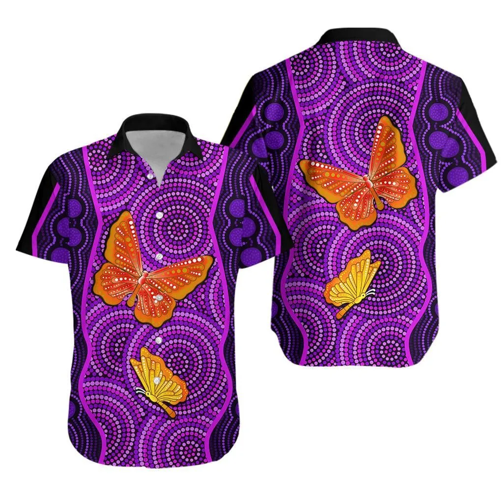Aboriginal Dot Hawaiian Shirt Butterfly Natural Beauty Lt13_0