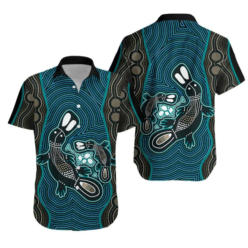 Aboriginal Dot Hawaiian Shirt Platypus Victory Version Blue Lt13_1