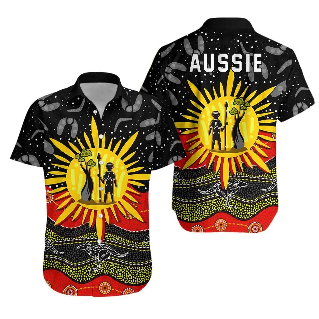 Aboriginal Flag Hawaiian Shirt Energetic Aussie Lt13_1