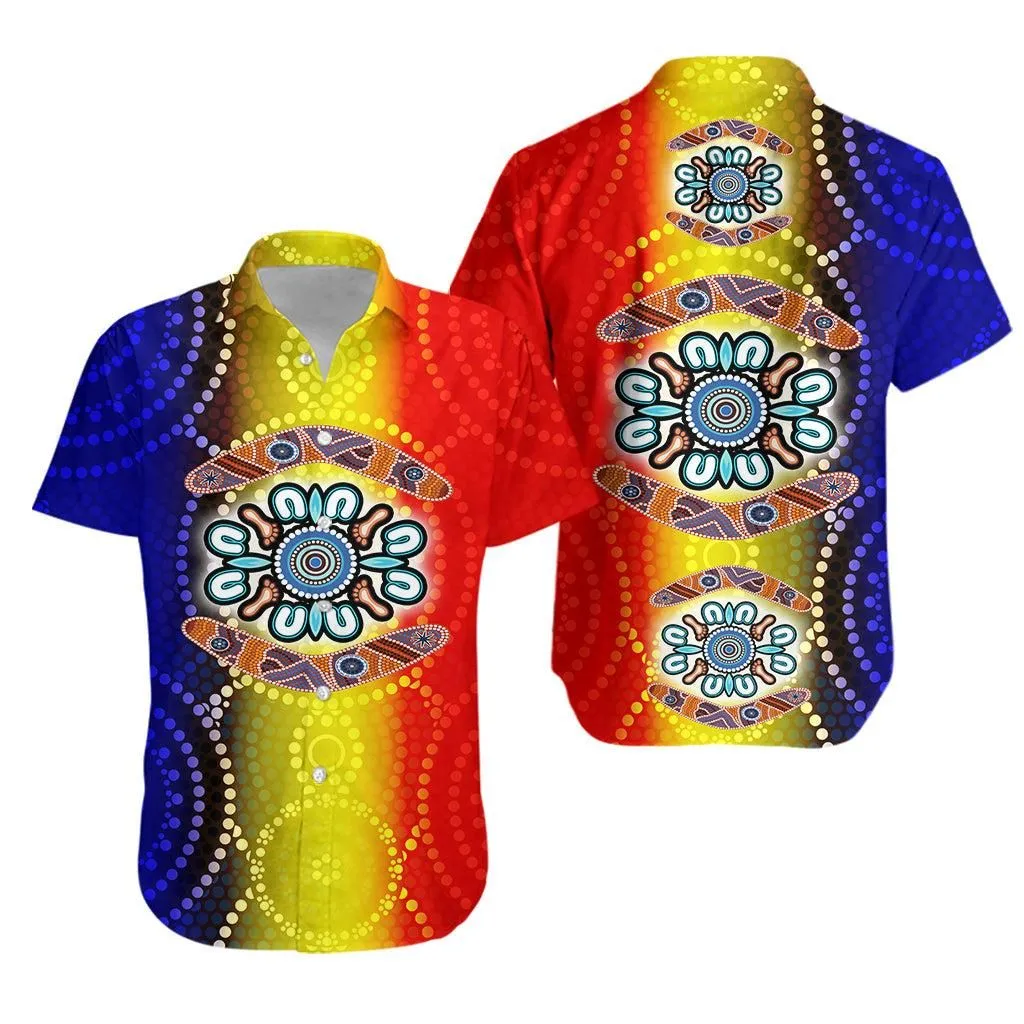Aboriginal Indigenous Boomerang Colorful Hawaiian Shirt   Lt20_0