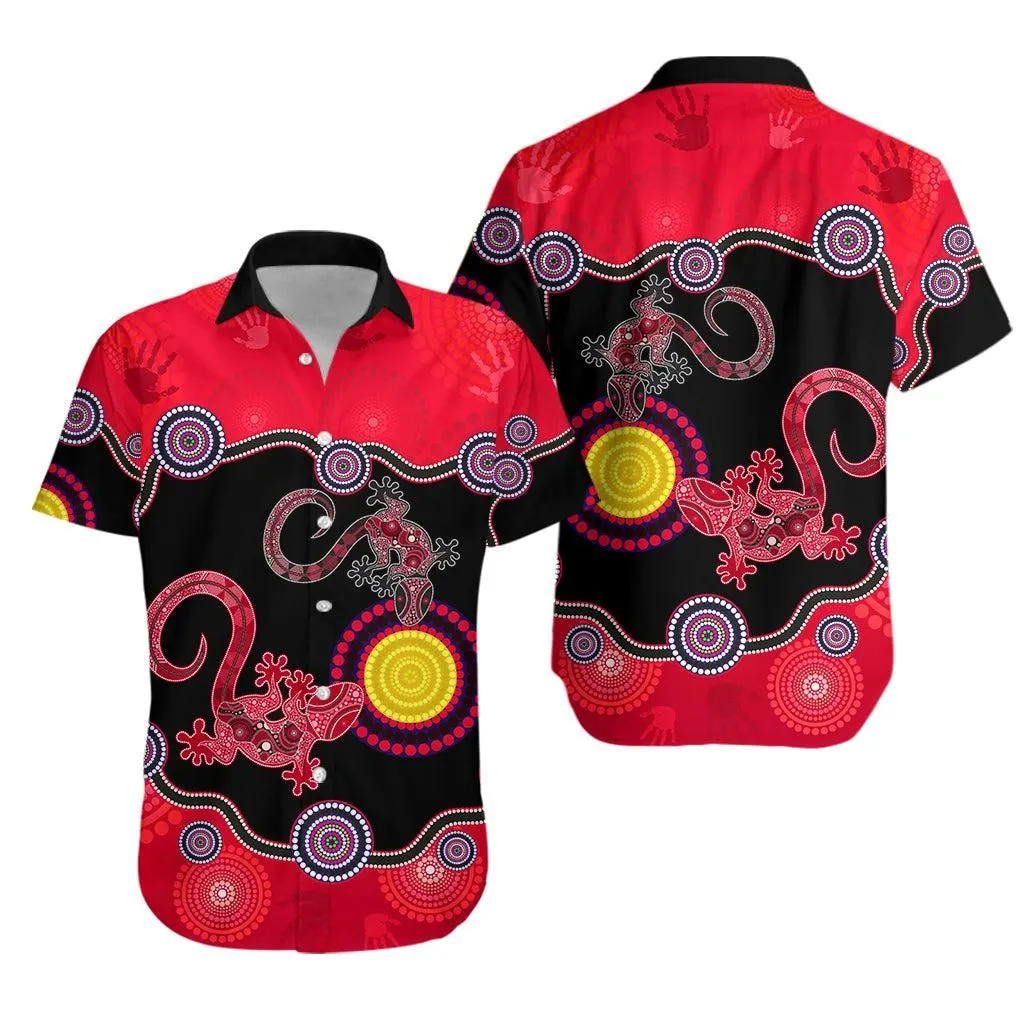 Aboriginal Lizard Hawaiian Shirt Attracted Australia Version Red Lt13_0