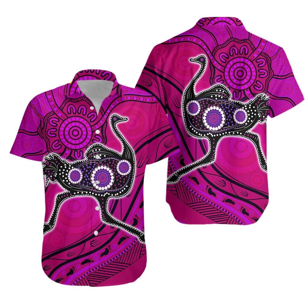 Aboriginal Naidoc Week 2021 Purple Turtle Ostrich Hawaiian Shirt   Lt20_0