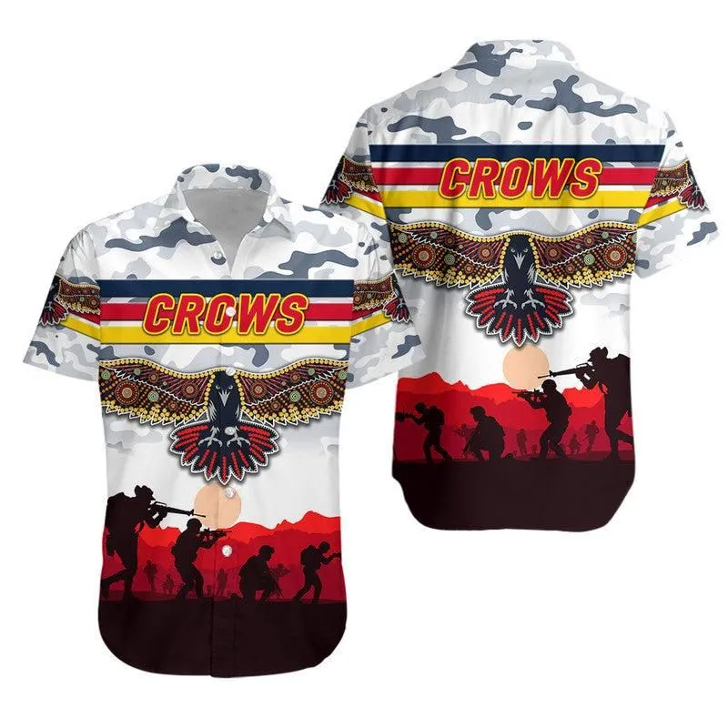 Adelaide Crows Anzac Hawaiian Shirt Simple Style   White Lt8_1