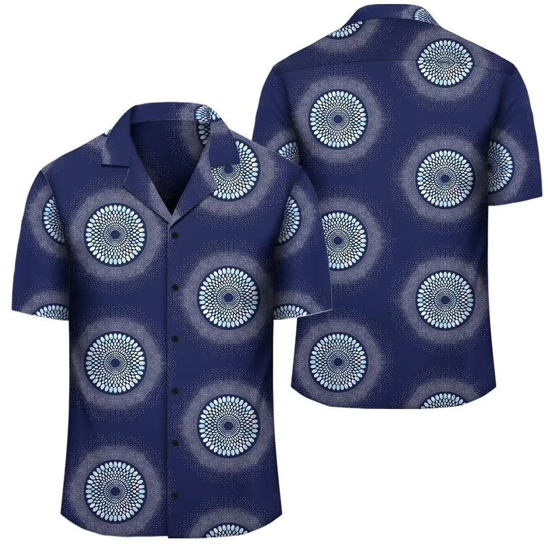 Africa Hawaiian Shirt   Ankara Hawaiian Shirt Blue Dots_2