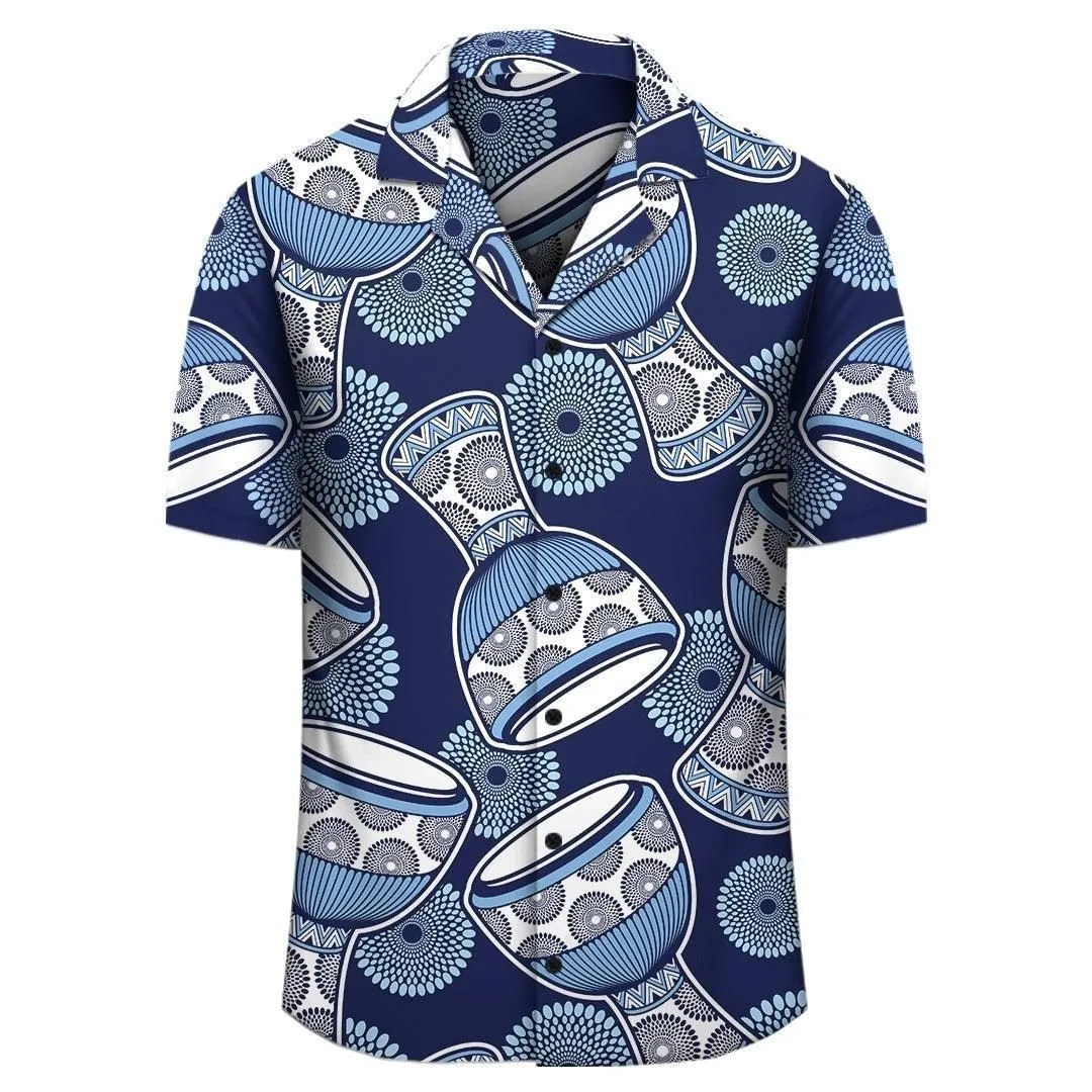 Africa Hawaiian Shirt   Ankara Hawaiian Shirt Djembe_0