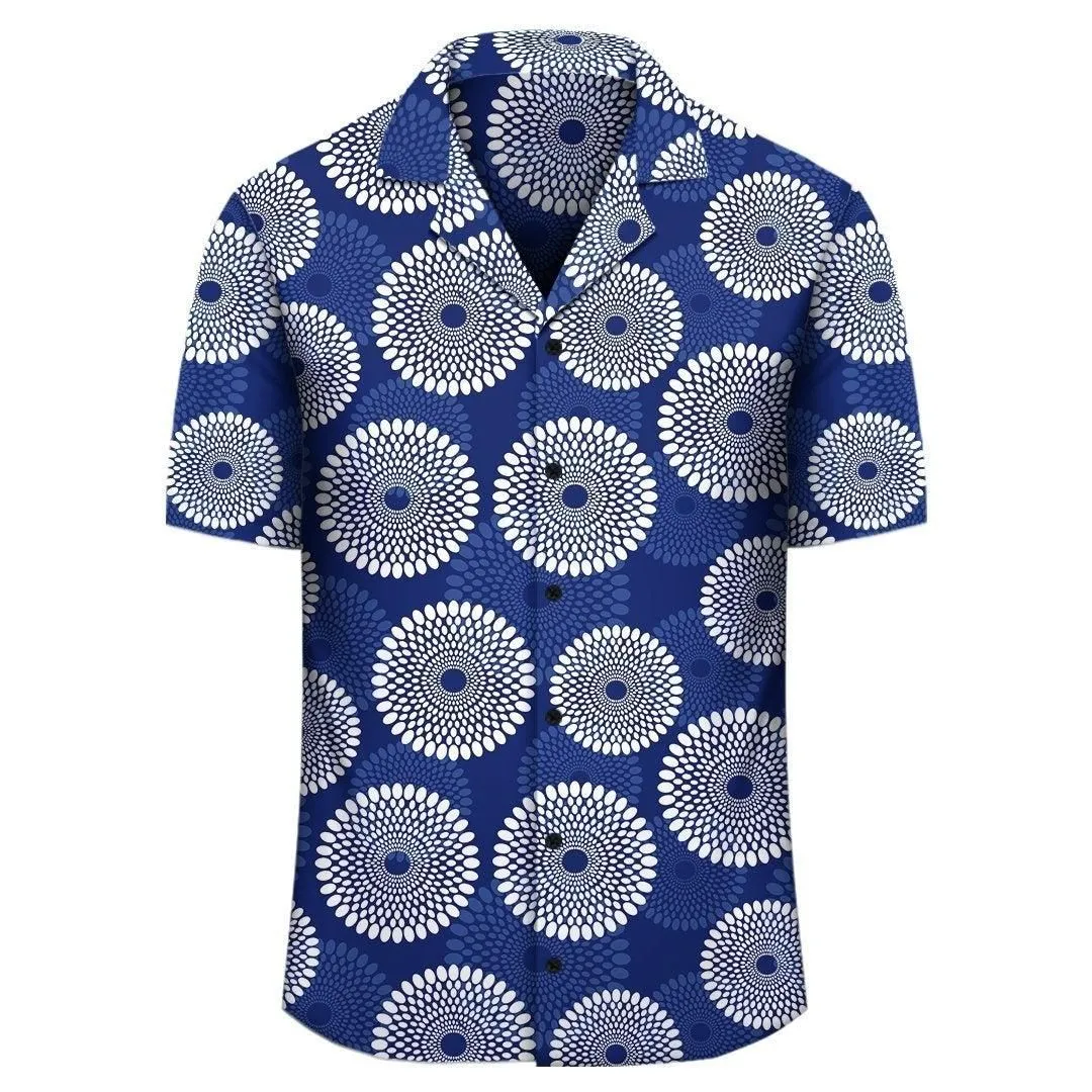 Africa Hawaiian Shirt   Ankara Hawaiian Shirt Nsubra Blue_0