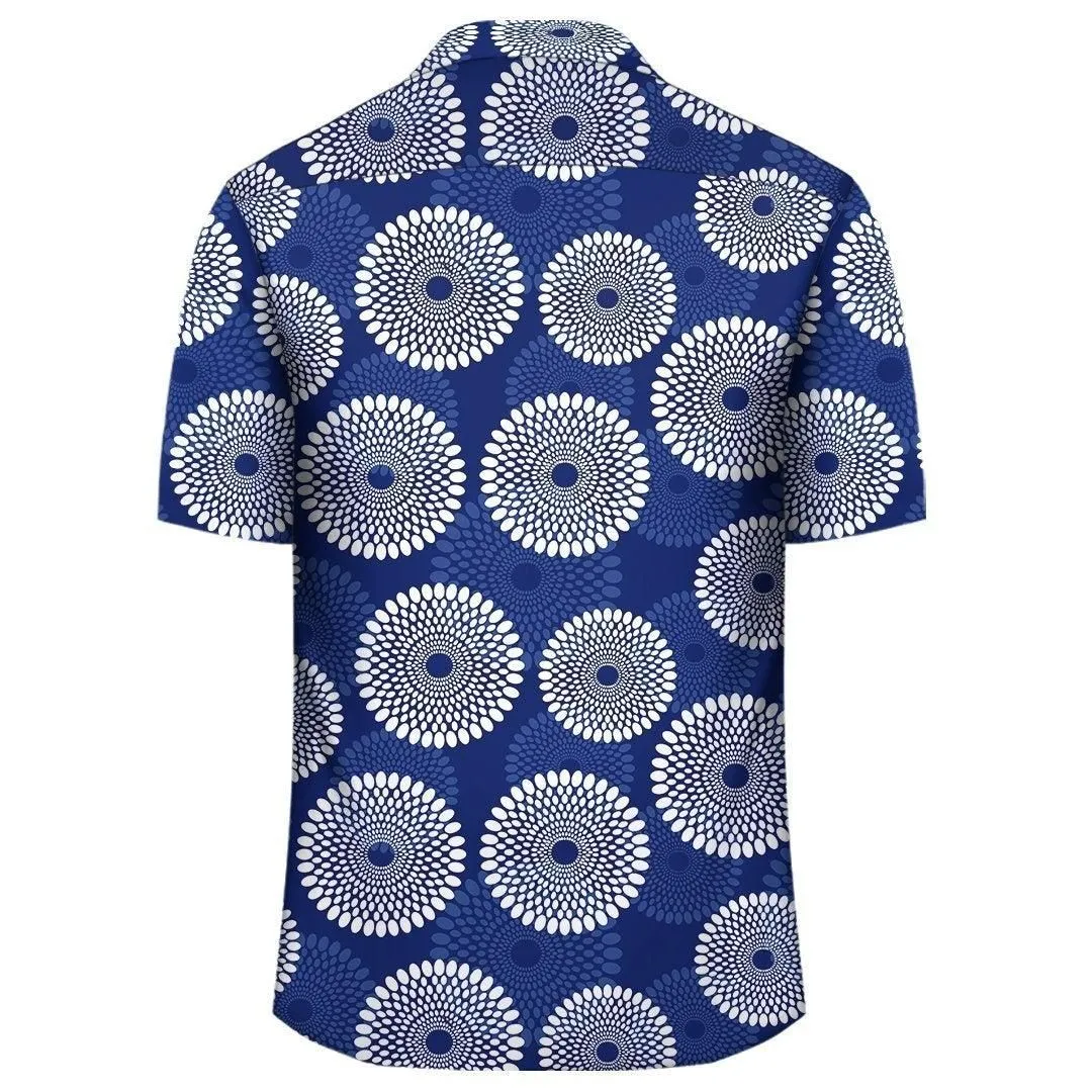 Africa Hawaiian Shirt   Ankara Hawaiian Shirt Nsubra Blue_1