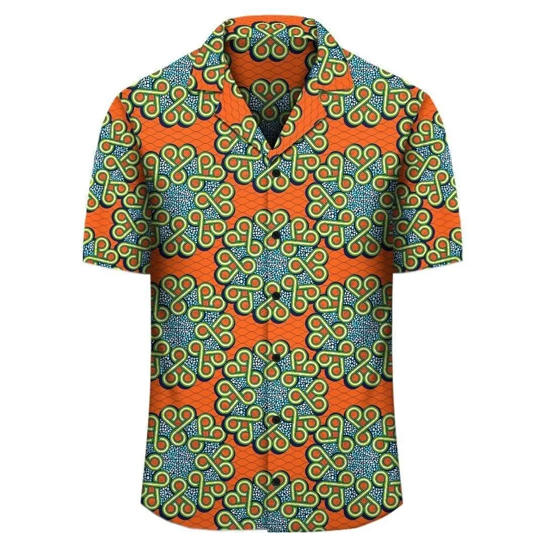 Africa Hawaiian Shirt   Ankara Hawaiian Shirt Orange_0