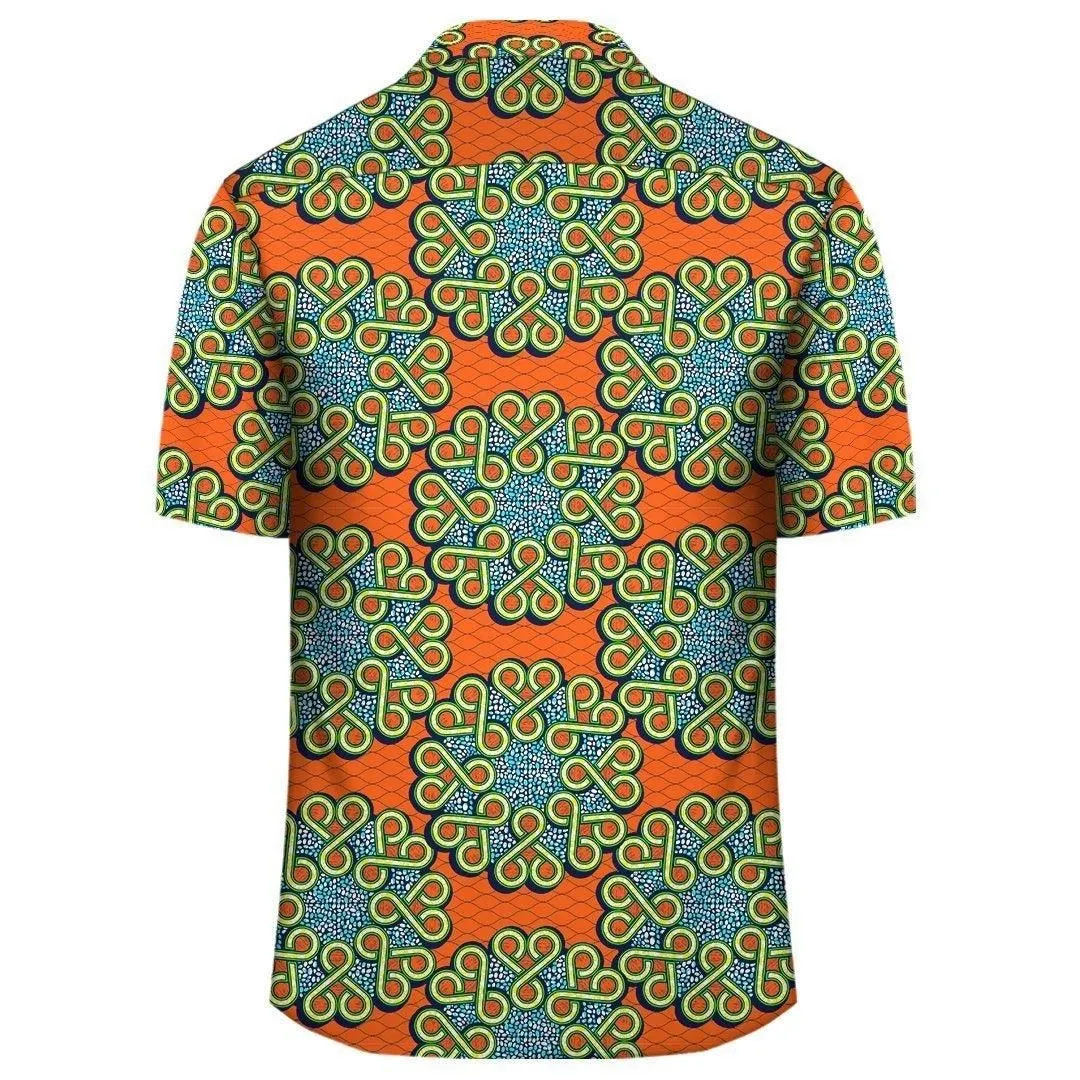 Africa Hawaiian Shirt   Ankara Hawaiian Shirt Orange_1