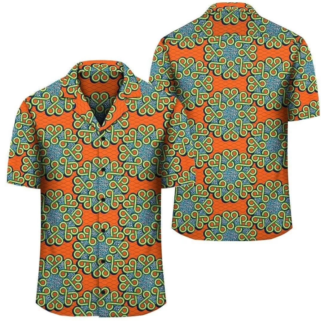 Africa Hawaiian Shirt   Ankara Hawaiian Shirt Orange_2