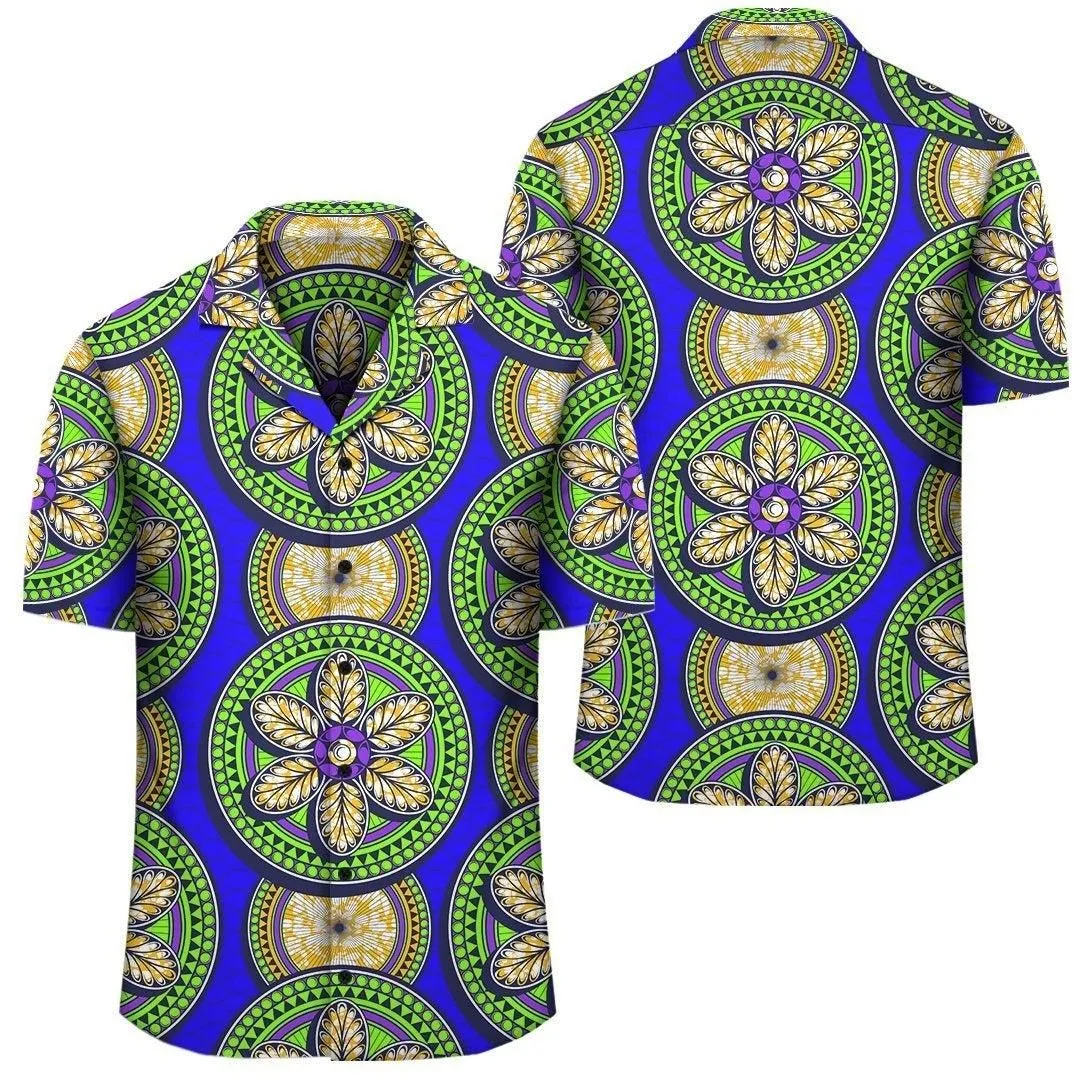 Africa Hawaiian Shirt   Ankara Hawaiian Shirt Rounded 6 Petals_2
