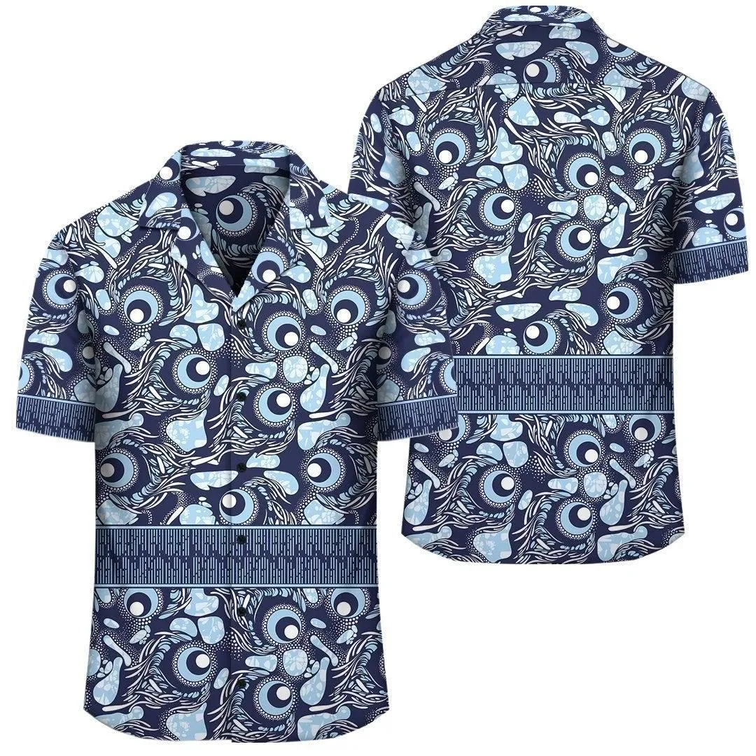 Africa Hawaiian Shirt   Ankara Ngwane Blue Hawaiian Shirt_2