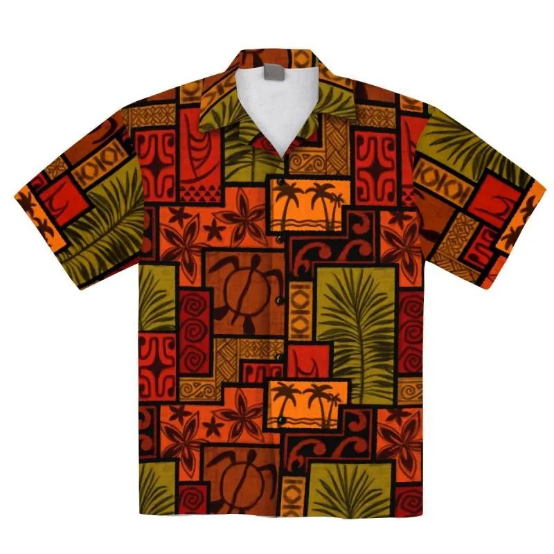 African Pattern Turtle Tropical Hawaiian Aloha Shirts_0