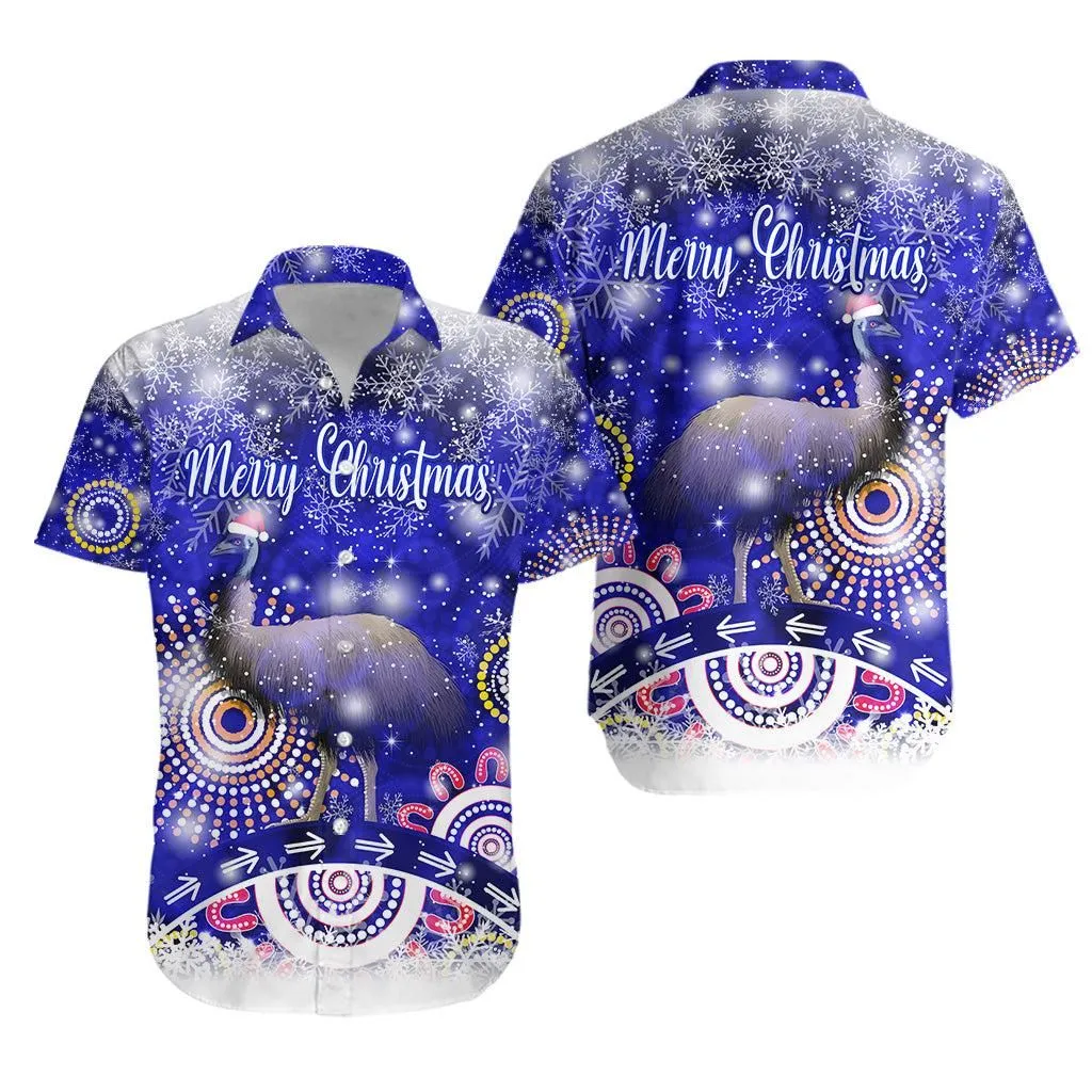 Australia Emu Christmas Hawaiian Shirt Original Style   Blue Lt8_1